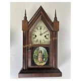 8 day clock, , worn, has key