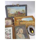 Framed art, vintage, variety of sizes and styles,