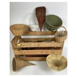 Brogdex wood crate, Basket  assortment