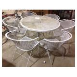 Patio table 6 chair, paint loss, rust