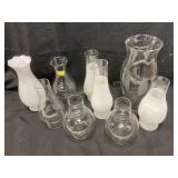 Assorted Glass Oil and Candle Lamp Shades