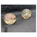 Art Glass Paperweights - one is damaged