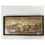 Antique print: Res & Livery Stable of Reckard &