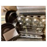 Baking pans, chipped Limoges pitcher