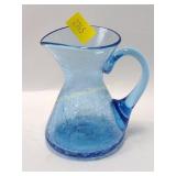 Crackle glass creamer or small pitcher