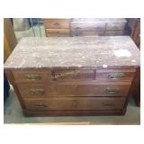 Antique marble top dresser 48 x 30 x 22"