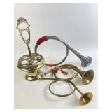 Metal horns, parts to cruet stand