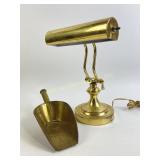 Brass desk lamp, scoop