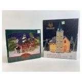 Dickens Christmas village church and North Pole