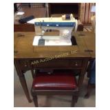 Sewing machine cabinet with Singer fashion mate