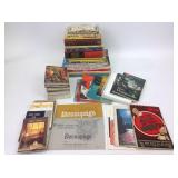 Books including Harry Potter, Beatrix Potter,