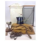 Canvas Tarp for Grill, Enamel Coffee Pot,