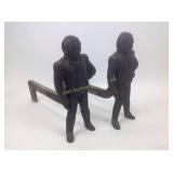 George Washington Cast Iron Antique Andirons -