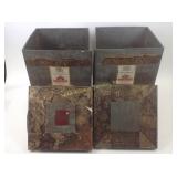 Two Square Galvanized Metal Containers 17x12x12 -