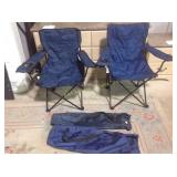 Pair of Camping Chairs, One Outdoor Chaise
