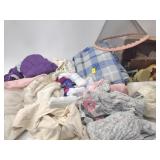 Yarn, throws, ladies slips, socks, misc. craft