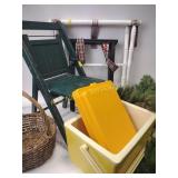 Folding chair, folding luggage stands, basket,
