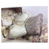 Quilted  comforter with matching pillow, linens