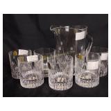 Lead Crystal pitcher with matching Oneida