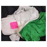 LDS Mormon apron, sash, veil in white cloth