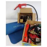 Yoga mat, oil filters, Petro pumper, fuel line,