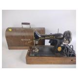 Vintage Singer sewing machine with wood carrying
