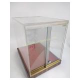 Acrylic display case with glass doors - no key