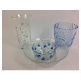 Decor glassware, vases, serving bowls, storage
