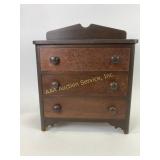 Salesman sampler chest, wooden, measures