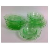 Cambridge green depression glass plates