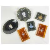 Vintage Glass Ashtrays and Dish