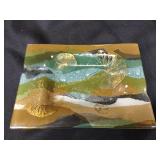 1950s Higgins Art Glass Ashtray 7x5