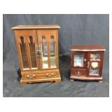 Pair of table top jewelry boxes, appear to be in