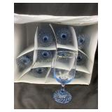 Light blue stemware With convenient storage case