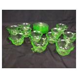 Cambridge uranium green depression glass Decagon