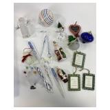 Christmas ornaments, cobalt blue glass cut to