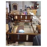 Full size wood bed frame. Height of headboard: