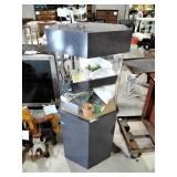 Hexqgonal acrylic aquarium. 48"h x 23" across.