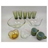 Mid century modern glassware including bowls,