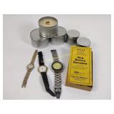 Wristwatches, damaged, candles, Atlas Battery