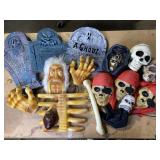 Halloween decor, gravestones skeleton and more