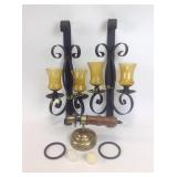 Wall sconces, metal, items measure approximately