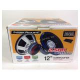 Power Acoustik 2500 watt 12in subwoofer, appears