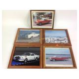 Framed pictures of Ford mustangs