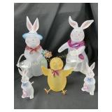Easter, department 56, rabbits baby chick frosted