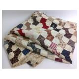 Vintage quilts, homemade, bowtie pattern,