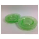 Cambridge uranium green depression glass etched