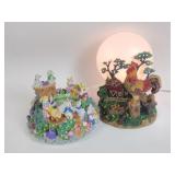Rooster decorative table lamp, Bunny music box
