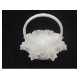 Milk glass basket - 11 inches