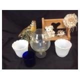 Fire king hobnail milk glass, decor items